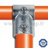 Tube clamp fitting 101:  Short tee suitable for two tubes, for tubular structures