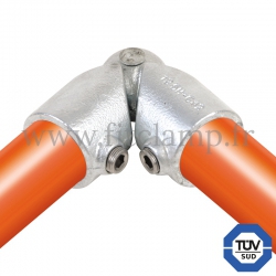 Conector tubular 125H: Codo giratorio compatible con 2 tubos para montaje tubular. FitClamp