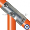 Raccord tubulaire T long incliné 30°-45° (127) pour un assemblage tubulaire. Compatible pour fixer 3 tubes.