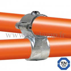 Conector tubular 137: T corto cruzado compatible con 2 tubos para montaje tubular