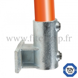 Tube clamp fitting 145 for tubular structures: Horizontal railing side support. With double galvanised protection. FitClamp.