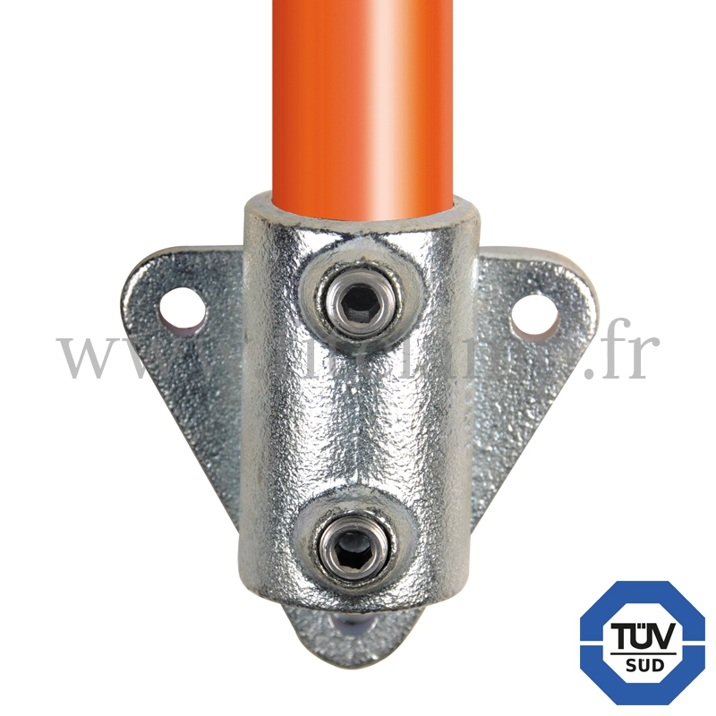 Tube clamp fitting 146 for tubular structures: Side palm fixing. With double galvanised protection. FitClamp