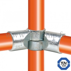 Tube clamp fitting 148 for tubular structures: Short swivel tee. Easy to install. FitClamp