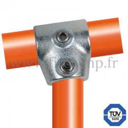 Tube clamp fitting 153 for tubular structures: Short tee 0-11°. With double galvanized protection. FitClamp