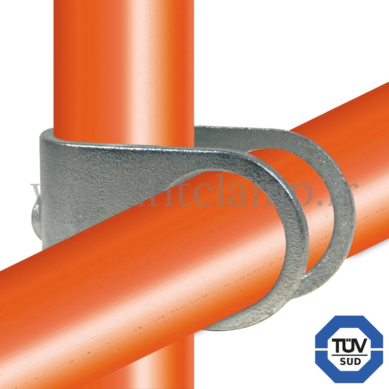 Tube clamp fitting 160 for tubular structures: Clamp-on crossover clamp. with double galvanised protection. FitClamp