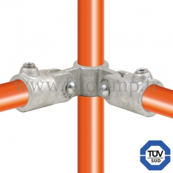 Rohrverbinder 168: Eck-Gelenkstück 90° vertikal für Rohrkonstruktion. FitClamp.