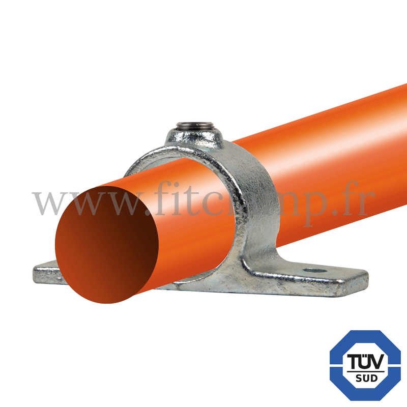 Tube clamp fitting 198: Double-sided fixing bracket for tubular structures. With double galvanised protection. FitClamp