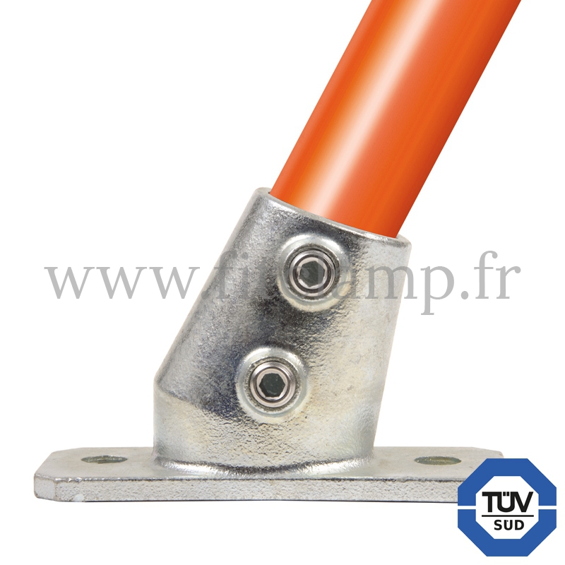 Conector tubular 252Z: Base con pletina inclinada para montaje tubular. Se montan con una simple llave Allen