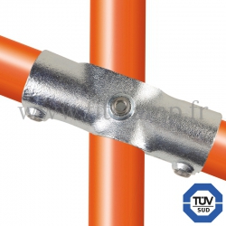 Tube clamp fitting 256Z for tubular structures: Slope cross, middle rail 11-29°. With double galvanised protection