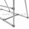 Mobile display frame for tension banner on aluminium tubular structure. With reinforcements.