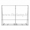 Mobile display frame for tension banner on aluminium tubular structure.