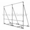 Mobile display frame for tension banner on aluminium tubular structure. With 1 reinforcement.