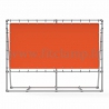 Mobile display frame with tension banner on aluminium tubular structure. With reinforcements.