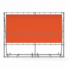 Mobile display frame with tension banner on aluminium tubular structure. With 1 reinforcement.