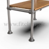 C42 Tubular single upright shelving unit. Foot option: plate 131