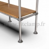 C42 Tubular double upright shelving unit: Furniture in tubular structure. Option foot: plate 131