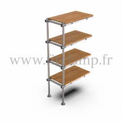 Tubular upright shelving extension: Furniture in C42 tubular structure. FitClamp