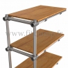 Tubular upright shelving extension: Furniture in C42 tubular structure. Detail