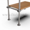 Tubular upright shelving extension: Furniture in C42 tubular structure. Option foot : Plate 131