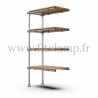 Etagère droite extension en acier galvanisé et structure tubulaire C42 - Tablette bois. FitClamp