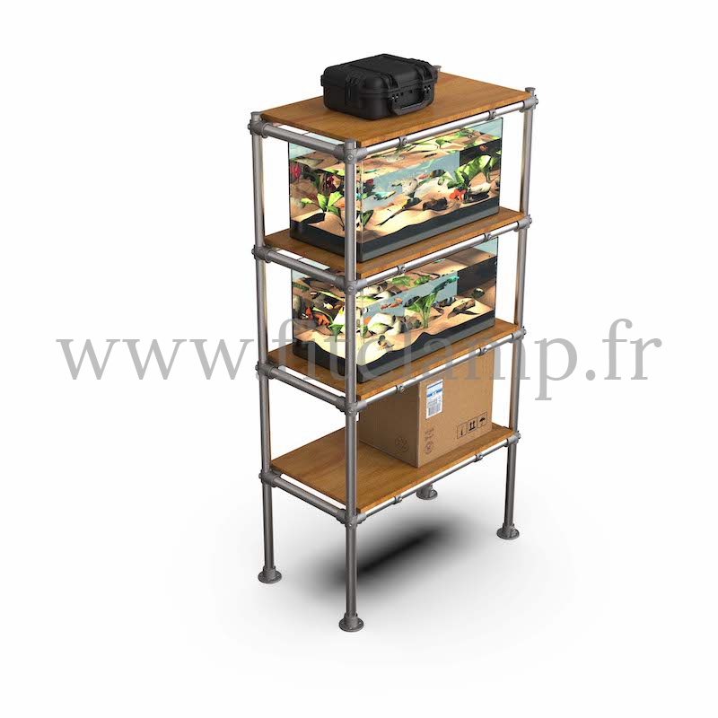 C42 Tubular single upright shelving unit. FitClamp