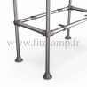 Etagère droite simple en structure tubulaire C42 en acier galvanisé. Piètement raccord tubulaire platine détaille. FitClamp