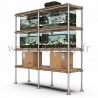 C42 Tubular double upright shelving unit: Furniture in tubular structure