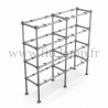 Etagère droite double en structure tubulaire C42 en acier galvanisé. 4 niveaux sans tablettes. FitClamp