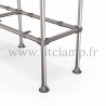 C42 Tubular double upright shelving unit: Furniture in tubular structure. Option foot: plate