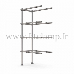 Etagère droite extension en acier galvanisé et structure tubulaire C42 - Sans tablette bois. FitClamp