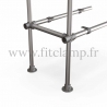 Tubular upright shelving extension: Furniture in C42 tubular structure. Option foot : Plate