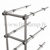 Etagère droite extension en acier galvanisé et structure tubulaire C42 - Tablette bois. Raccord d'angle sans tablette. FitClamp