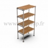 Etagère droite Simple en structure tubulaire en acier galvanisé. En situation avec table bois. FitClamp