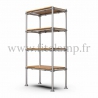 Etagère droite Simple en structure tubulaire en acier galvanisé. 4 niveaux avec tablettes. FitClamp