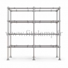 Tubular double upright shelving unit. Tubular structure. Quick and easy assembly with an Allen key