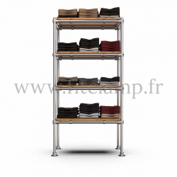 Tubular single upright shelving unit. Tubular structure. Quick and easy assembly with an Allen key.