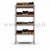 Tubular single upright shelving unit. Tubular structure. Quick and easy assembly with an Allen key.