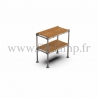 Tubular single upright shelving unit. Tubular structure. 2 levels