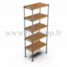 Tubular single upright shelving unit. Tubular structure. 5 levels