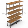 Tubular double upright shelving unit. Tubular structure. 5 levels