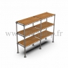 Tubular double upright shelving unit. Tubular structure. 3 levels