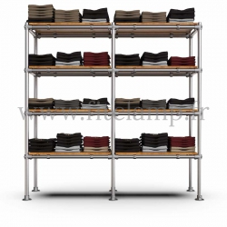 Tubular double upright shelving unit. Tubular structure. Ideal solution for your interior layout
