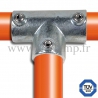 Tube clamp fitting 104 for tubular structures: Long tee, compatible for use with 3 tubes. FitClamp