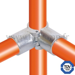 Conector tubular 116A: Codo intermedio bis compatible con 3 tubos para montaje tubular. FitClamp
