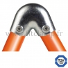 Conector tubular 123: Codo 40°-70° compatible con 2 tubos para montaje tubular. FitClamp. con doble protección de galvanizado