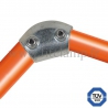 Tube clamp fitting 124 for tubular structures: Variable elbow 15- 60° clamp, compatible for use with 2 tubes.