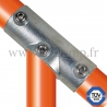 Rohrverbinder 127: Langes T-Stück für Hanglagen, geeignet für 3 Rohre für Rohrkonstruktion. Mit zweifacher Schutzverzinkung