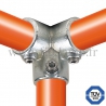 Conector tubular 128: Codo 90° tipo esquinero. Compatible: 3 tubos. No es necesario soldar o atornillar las piezas. FitClamp