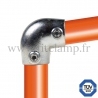 Conector tubular 154: T corto inclinado 0°-11° para montaje tubular. Con doble protección de galvanizado