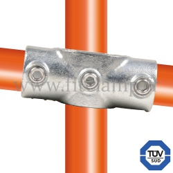 Conector tubular 156: Cruz inclinada 0°-11° para montaje tubular. Con doble protección de galvanizado